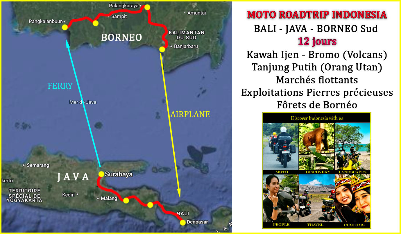 voyage moto Borneo Kalimantan Java